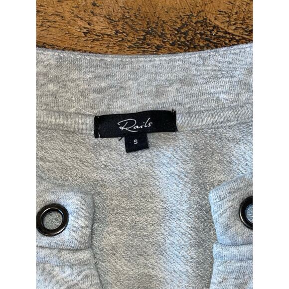 Womens Rails Gray Cotton Blend Lace‎ Up Detail Pullover Sweatshirt Size Small - Picture 5 of 8